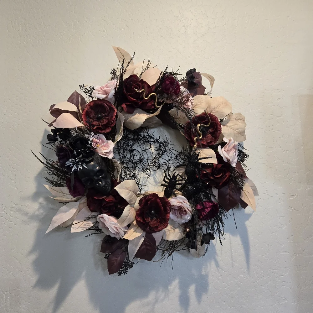 Halloween Wreath by Ashland Skulls Snakes and Spiders With Haunting Beauty